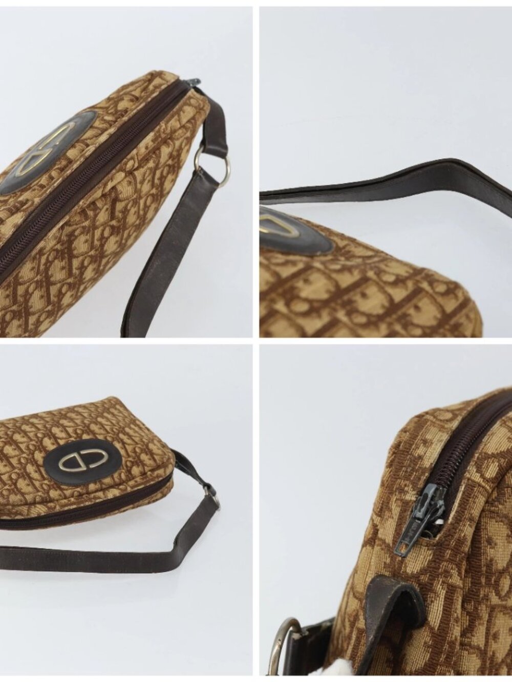 Christian Dior Trotter Canvas Shoulder Bag Brown Gold Auth bs32243 - Picture 16 of 16